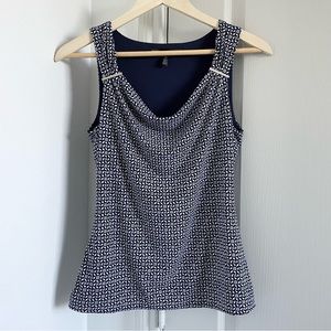 White House Black Market XS Blue/White pattern Sleeveless top